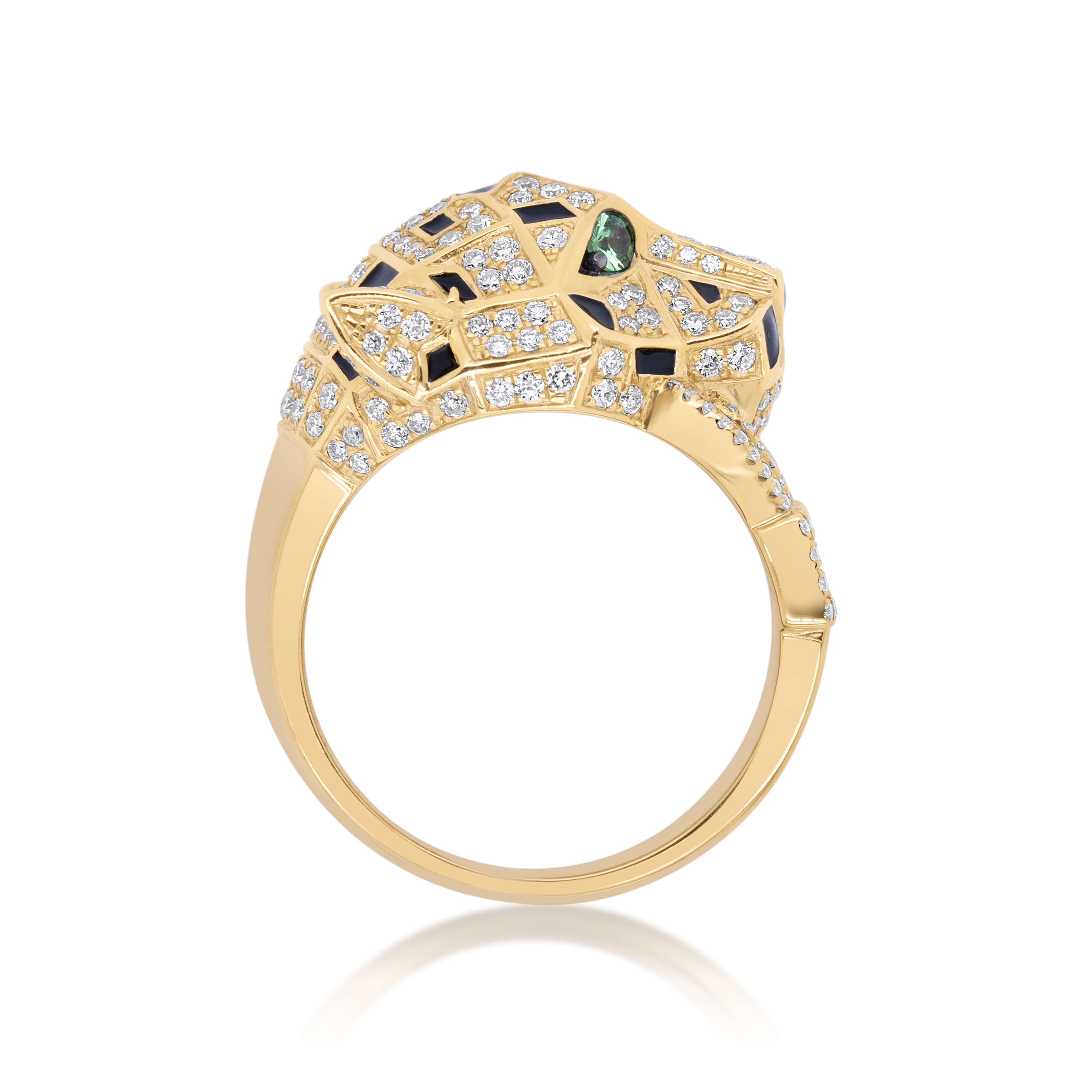 Diamond Jaguar Ring 1.75 ct. 14K Yellow Gold